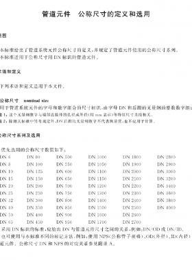 管道元件 公稱尺寸的定義和選用國標(biāo)/T 1047-2019