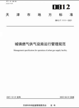 城鎮(zhèn)燃氣供氣設(shè)施運行管理規(guī)范DB12/T 1111—2021